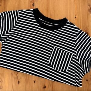 Universal Standard Garcon Tee - Breton Stripe B&W - Size S (14/16)